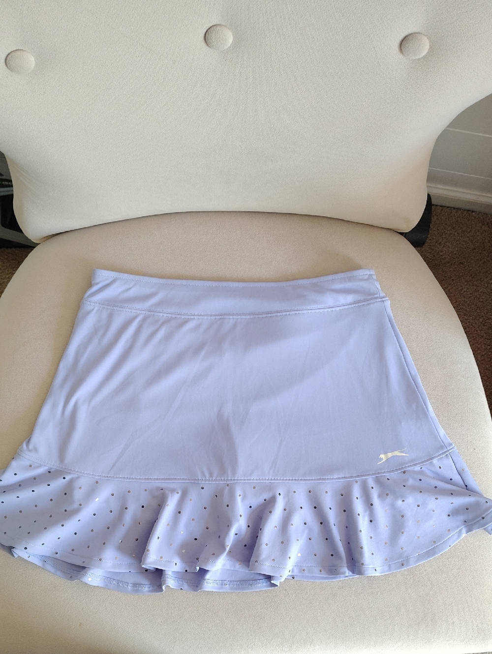 Slazenger Lavender Ruffle Tennis Skirt with Polka Dot Trim